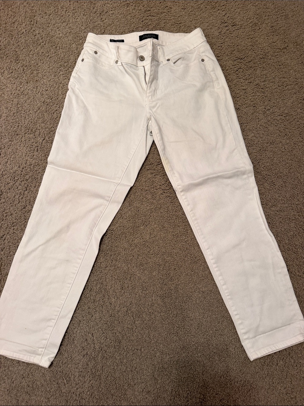 Talbots White Straight-Leg Pants